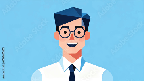 Illustration Of A Portrait Of A Male Teacher With Neat Clothes And A Warm Smile Vector Design Template