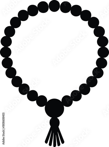 Elegant Mala Beads Illustration - Spiritual Jewelry Design for Meditation and Mindfulness
