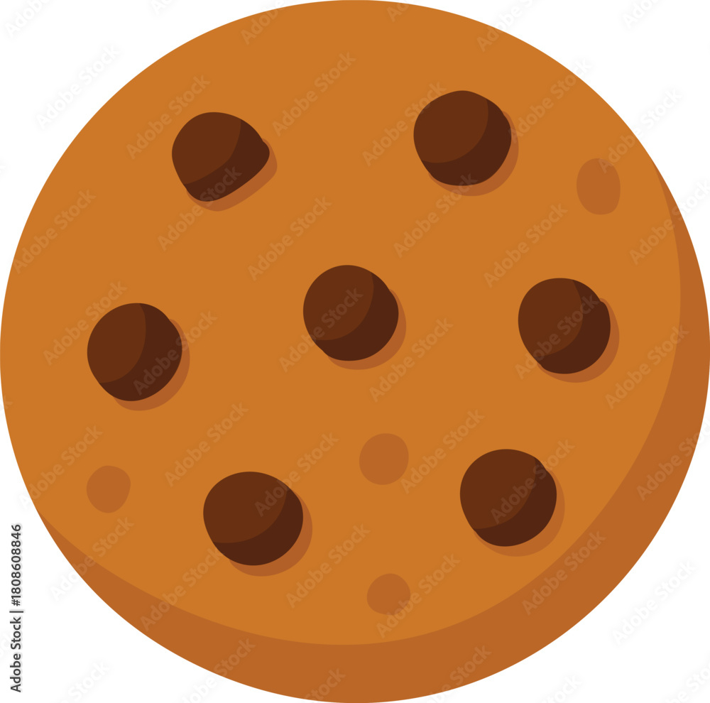 Obraz premium Chocolate chip cookie round
