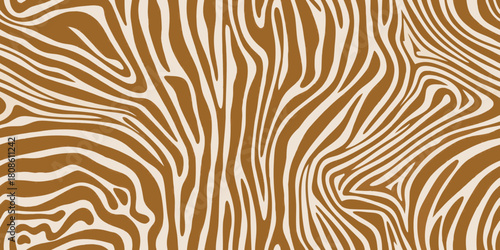 Abstract zebra print pattern in brown and beige colors
