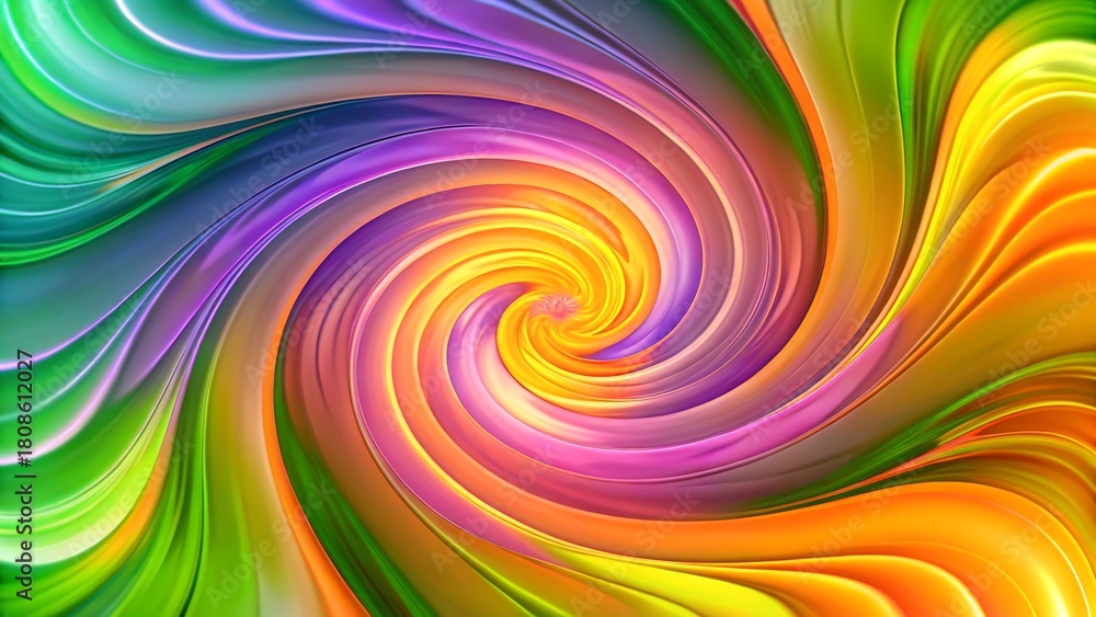Obraz premium Abstract swirling vortex of vibrant colors, creating a dynamic and mesmerizing visual effect.