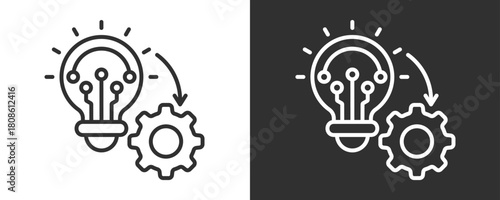 Implementation Icon Set Vector Collection Isolated In Black And White