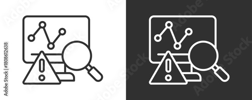 Monitoring Icon Set Vector Collection Isolated In Black And White