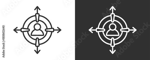Target Icon Set Vector Collection Isolated In Black And White