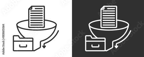 Data Extraction Icon Set Vector Collection Isolated In Black And White