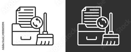 Data Cleaning Icon Set Vector Collection Isolated In Black And White