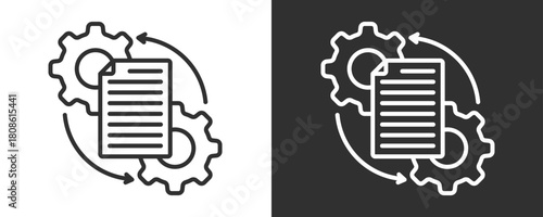 Data Processing Icon Set Vector Collection Isolated In Black And White