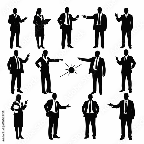 Collection of Business People Poses and Gestures.
