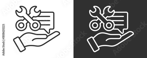 Service Icon Set Vector Collection Isolated In Black And White