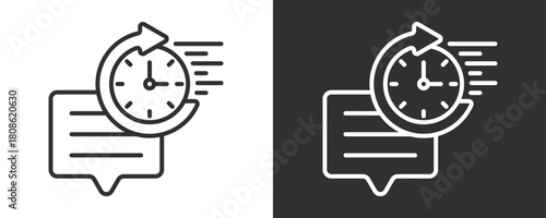 Response Icon Set Vector Collection Isolated In Black And White