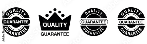 Assorted quality guarantee badge set for product labels and promotional materials, promising assurance and reliability to consumers for marketing campaigns.