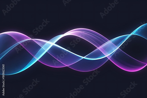 Wallpaper Mural Neon background of purple and blue gradient glowing digital waves. Futuristic technology concept, vibrant energy. Dynamic waves flow with neon light and bokeh. Innovations, virtualization. Torontodigital.ca