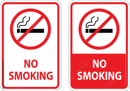 No Smoking Sign On White Background
