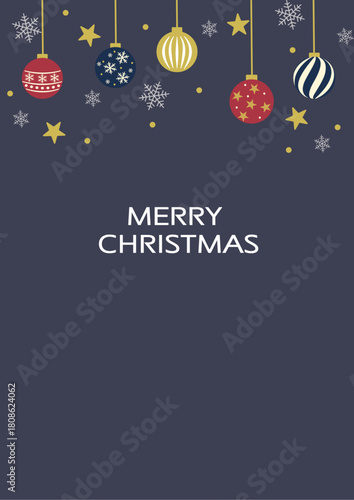 クリスマス素材　オーナメントの背景イラスト　ベクター