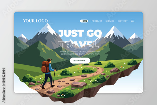 Adventure landing page template