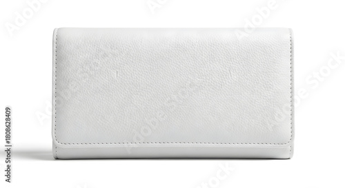 Modern white leather wallet, a stylish accessory for everyday life, fashion and elegance