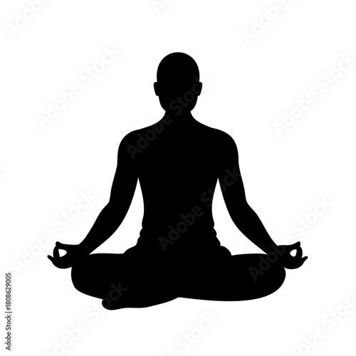 Silhouette of a person in lotus position practicing meditation for calmness