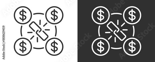 Blockchain Icon Set Vector Collection Isolated In Black And White