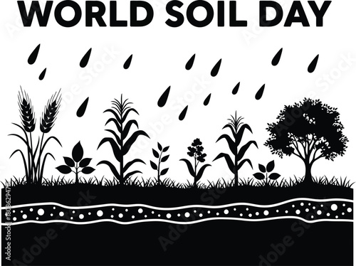 Illustration of plants and soil for World Soil Day