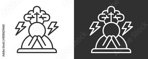 Depression Icon Set Vector Collection Isolated In Black And White