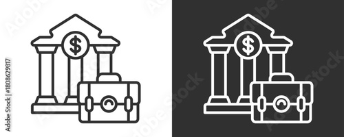 Monetary Policy Icon Set Vector Collection Isolated In Black And White