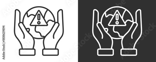 Global Crisis Icon Set Vector Collection Isolated In Black And White