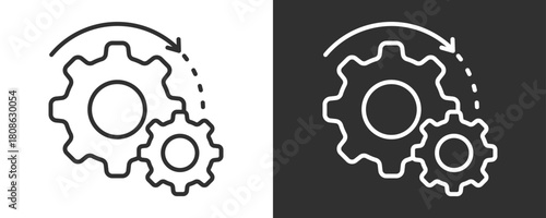 Processing Icon Set Vector Collection Isolated In Black And White
