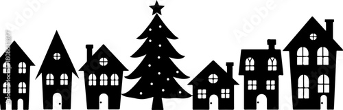 Winter Village Silhouette