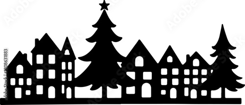 Winter Village Silhouette