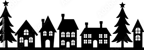 Winter Village Silhouette