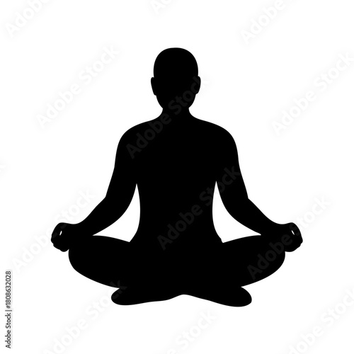 Silhouette of a person in lotus position performing yoga for relaxation