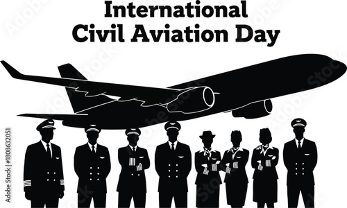 International Civil Aviation Day with an airplane, a day to celebrate aviation