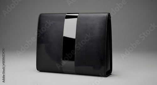 Sleek black business portfolio with gloss accent for modern professional style