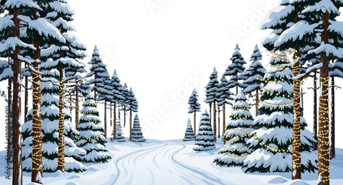 snow covered trees