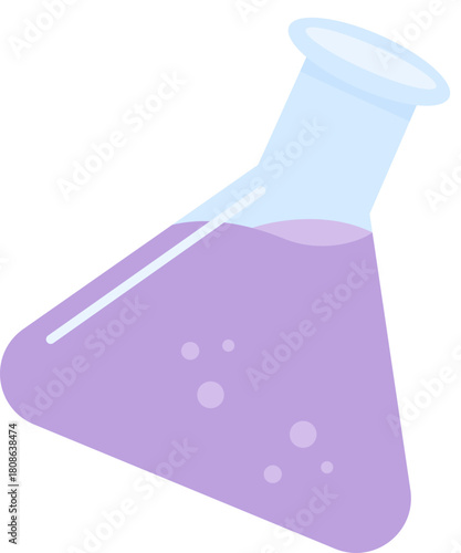 Purple erlenmeyer flask