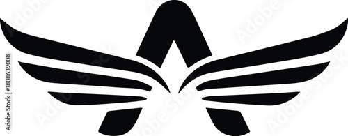 Winged letter a logo