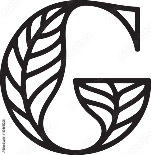 Leaf-patterned letter g logo
