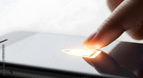 Effortlessly shop online with a tap on your smartphone, secure payment icon, mobile commerce, easy shopping, digital lifestyle