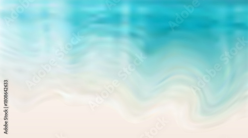 blue sea with beach and clouds. Maldives vector graphics.