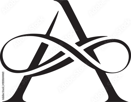 Stylized letter a with infinity symbol