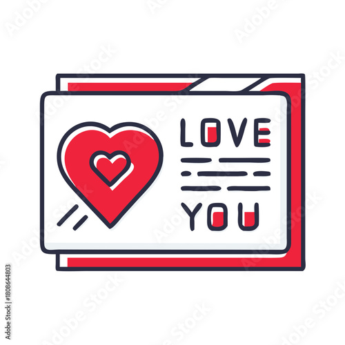 Love Message Affirmation Card Icon
