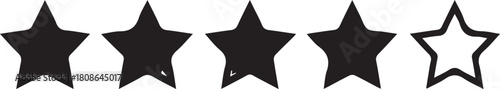 Five Star Rating Vector Illustration with Four Filled Stars for Review, Feedback, Evaluation, and Quality Assessment Design