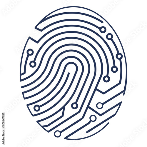 Digital fingerprint icon representing technology and security