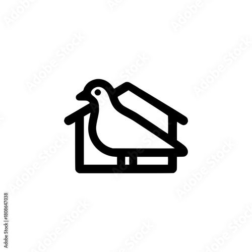 House with dove icon vector template for abstract symbol design and professional visual composition