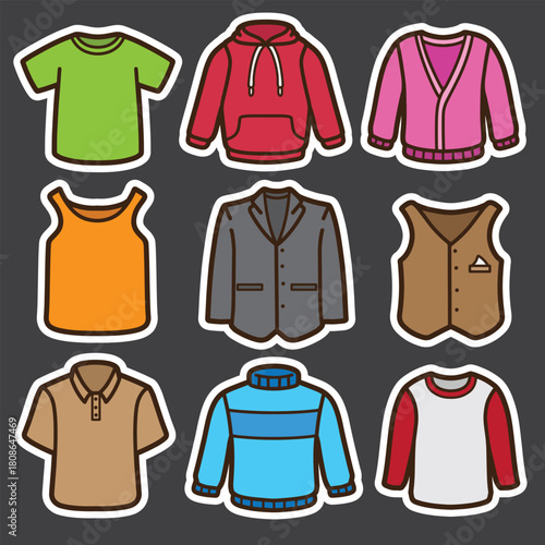set of clothes for men good for sticker, badge, element design, print design, etc