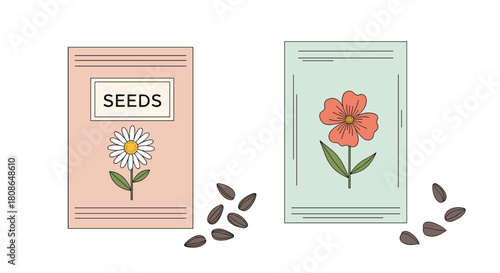 Start your spring garden with these adorable seed packets, perfect for DIY projects, gardening blogs, and nature-themed designs