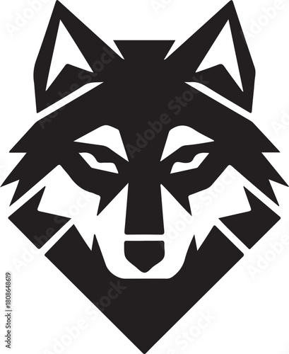 Geometric wolf head logo