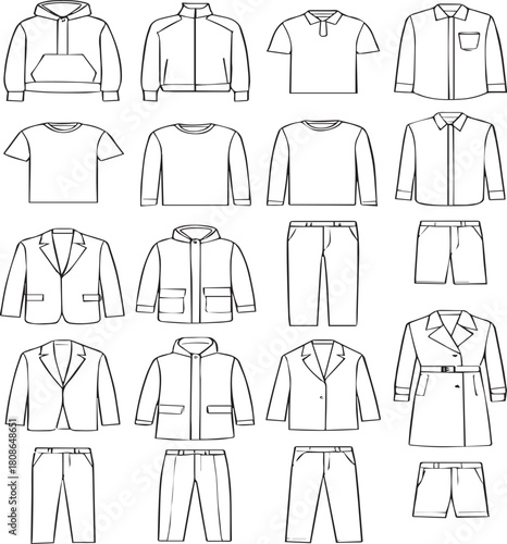 Variety of Apparel Designs: A comprehensive collection of garment designs showcased, reflecting a spectrum of styles and outfits suitable for different occasions.