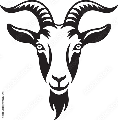 Stylized goat head illustration