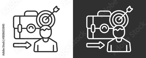 Target Icon Set Vector Collection Isolated In Black And White